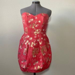 Rubber Ducky strapless cocktail mini dress